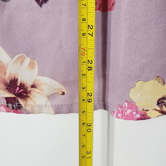 Ardene Purple Dress Pink Green Floral 3/4 Sleeve Off The Shoulder Dress XS - Picture 7 of 9